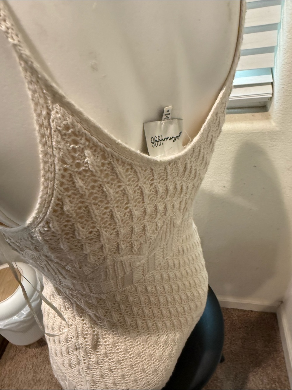 Boho Crochet Knit Bodycon Midi Dress Coastal Freshman 1996 Cottagecore Resort - Picture 4 of 5